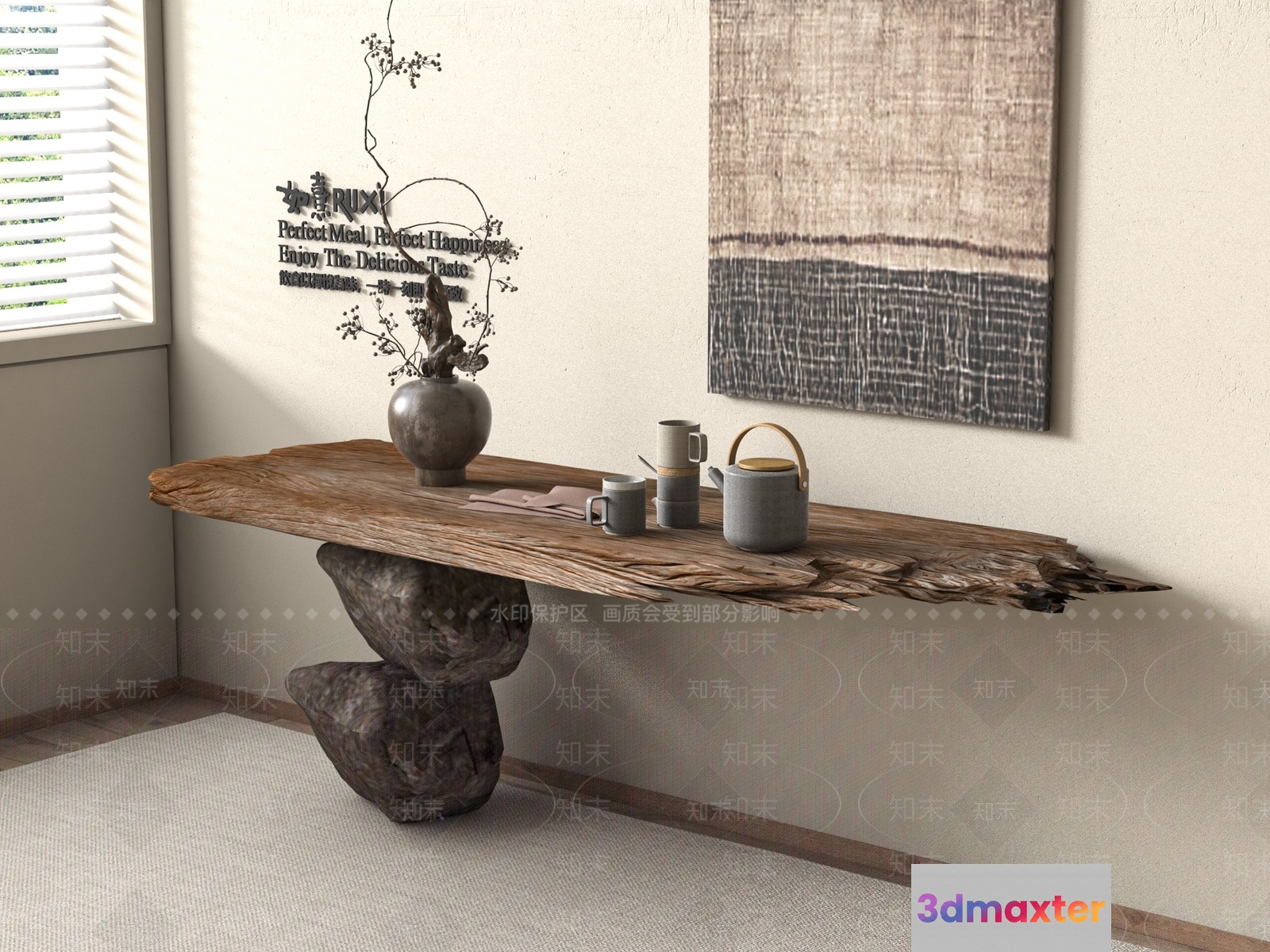 Cozy Rustic Living Room 3D Model - 16019 - VRAY Render