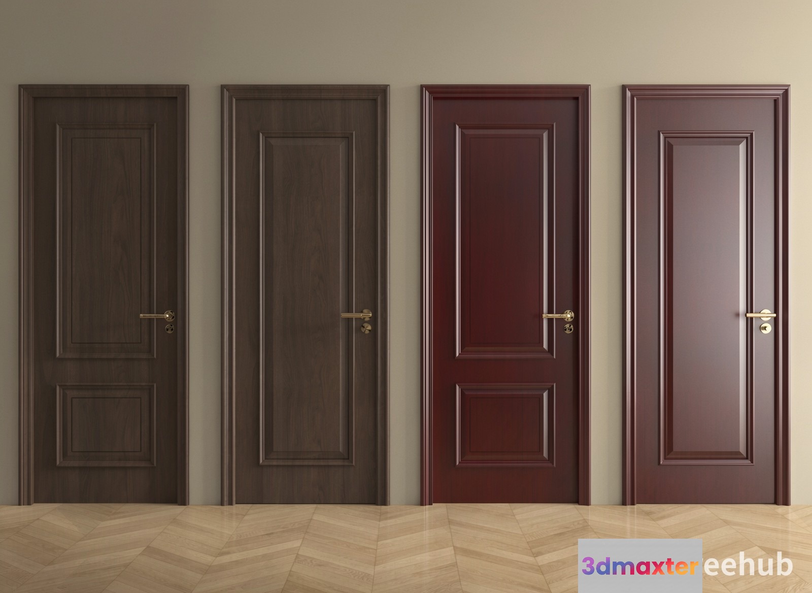 Four Doors 3D Model - 23208 - VRAY Render