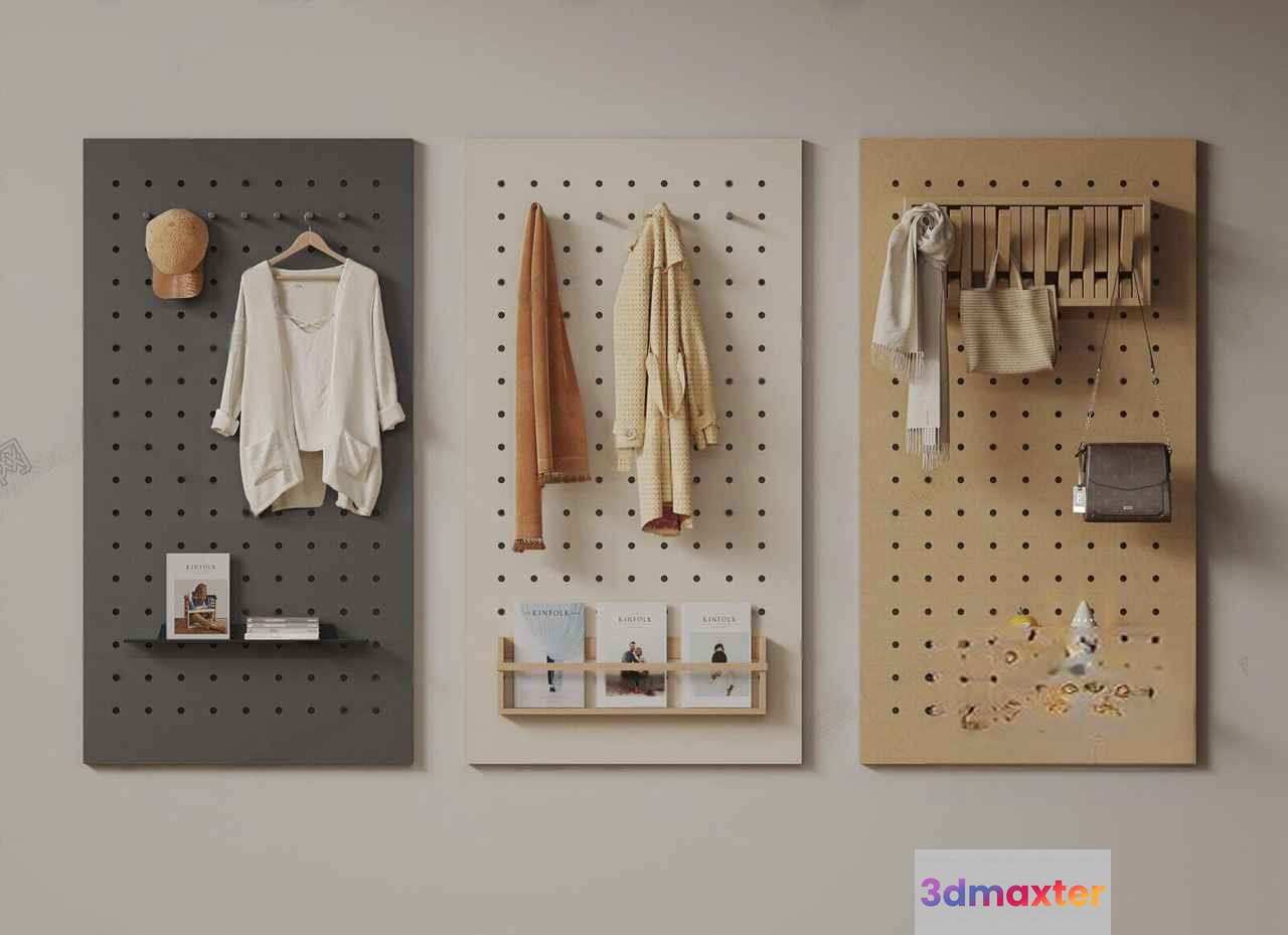Three Pegboards 3D Model - 992 - VRAY Render