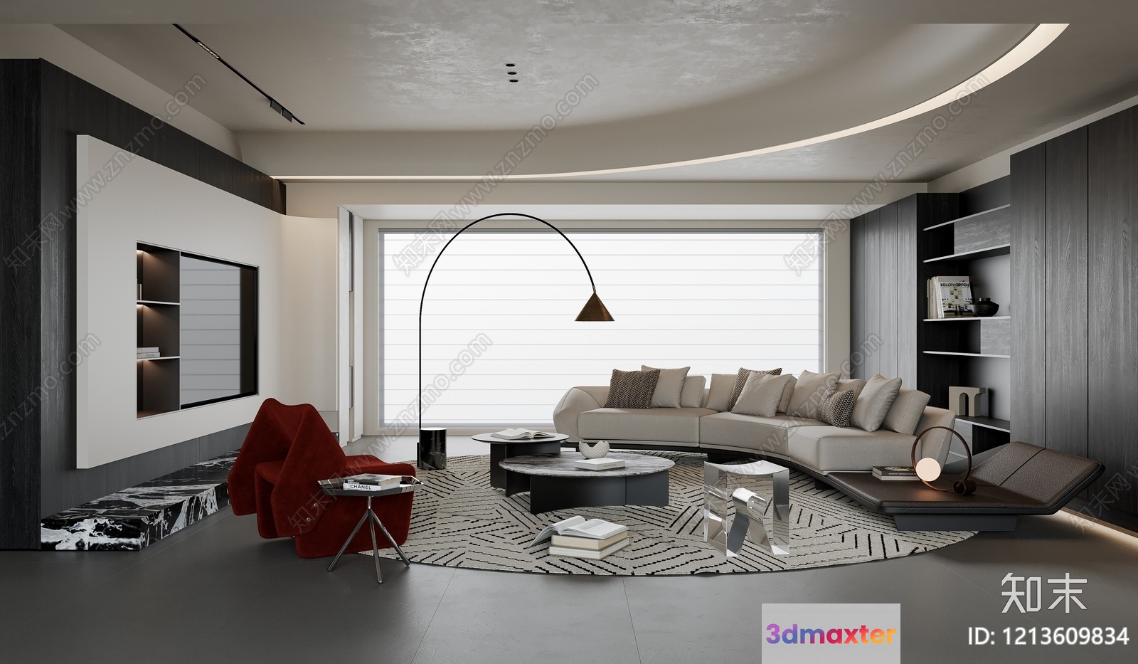 Modern Living Room 3D Model - 6586 - VRAY Render