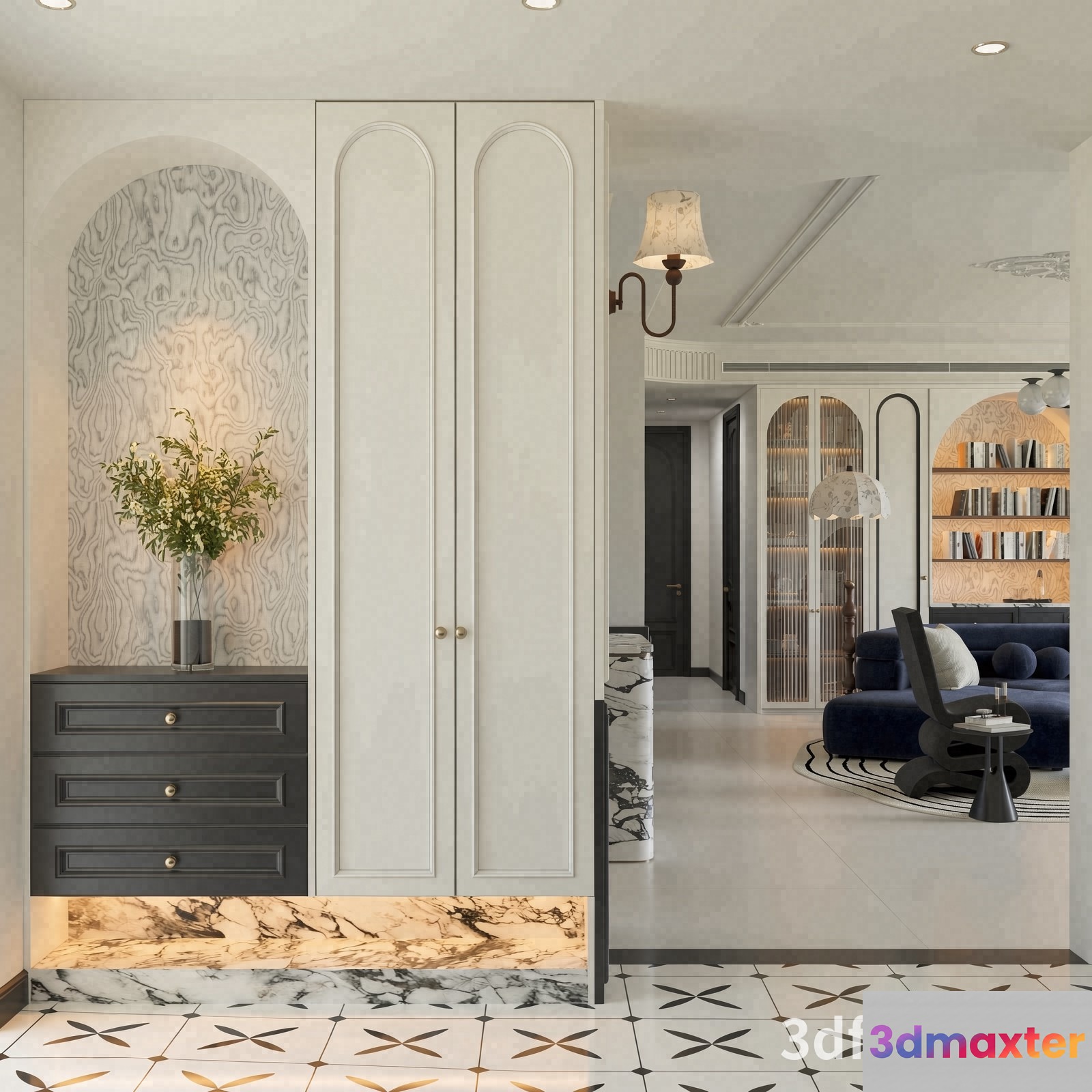 Modern Living Room 3D Model - 21198 - VRAY Render