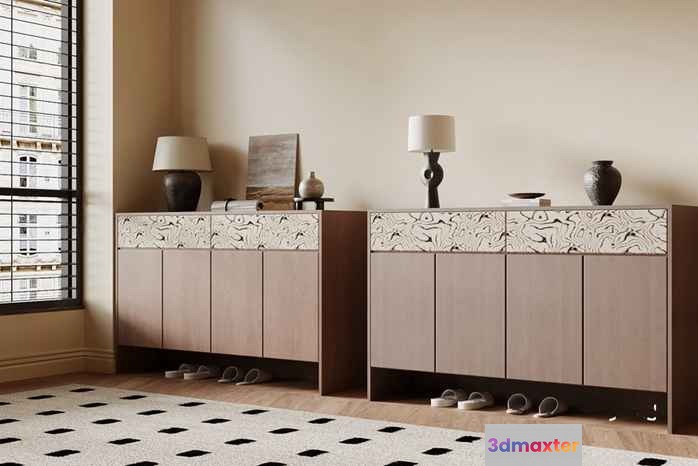 Modern Wooden Cabinets 3D Model - 14598 - VRAY Render