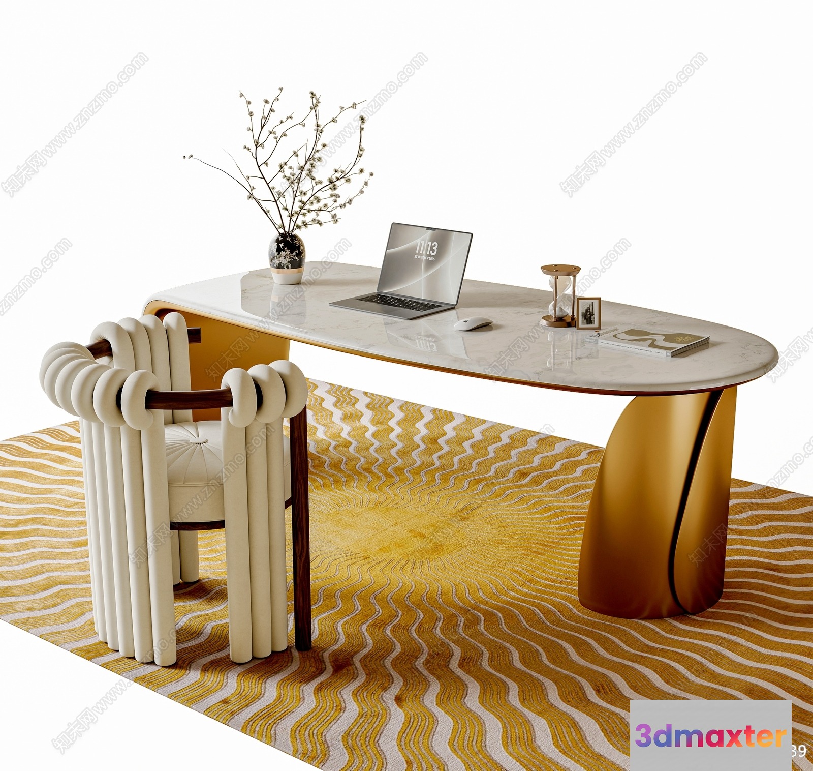 Cozy Home Office 3D Model - 15605 - VRAY Render