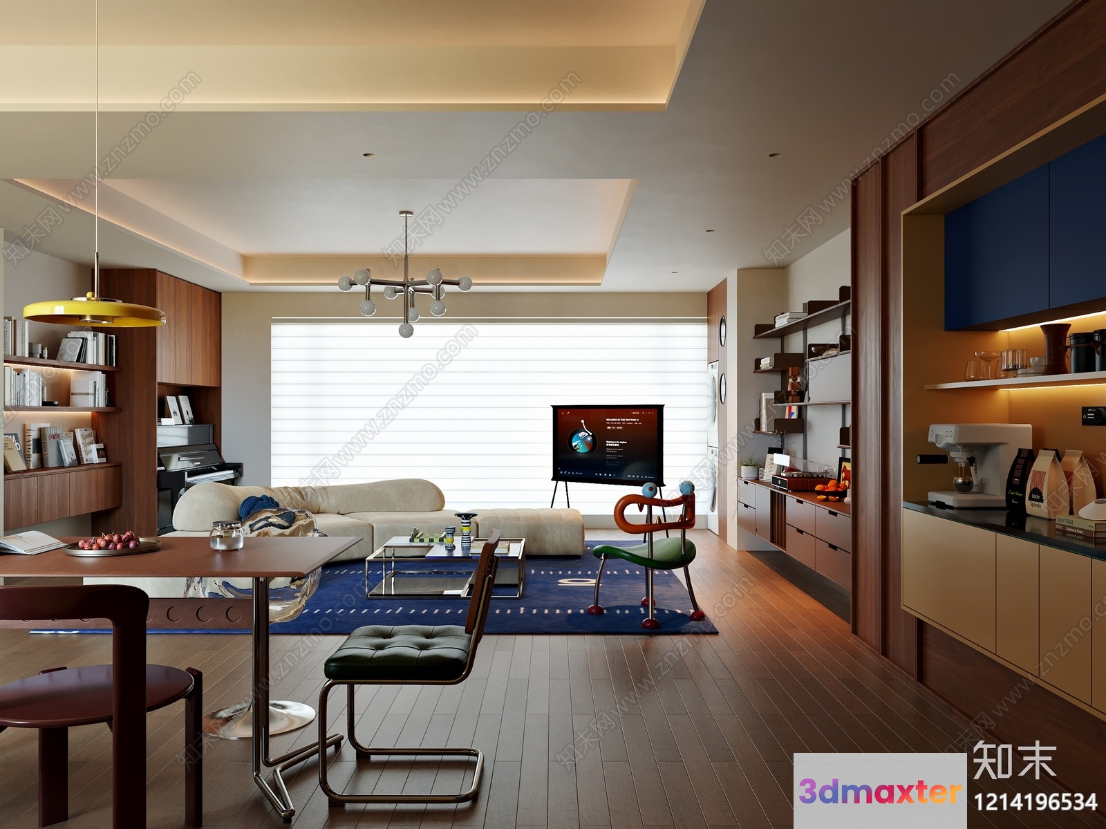 Modern Living Room 3D Model - 6201 - VRAY Render