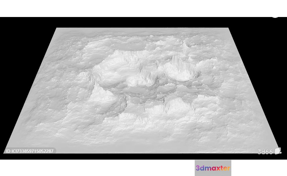 A 3D Terrain Model With A Rocky Texture 3D Model - 12227 - VRAY Render