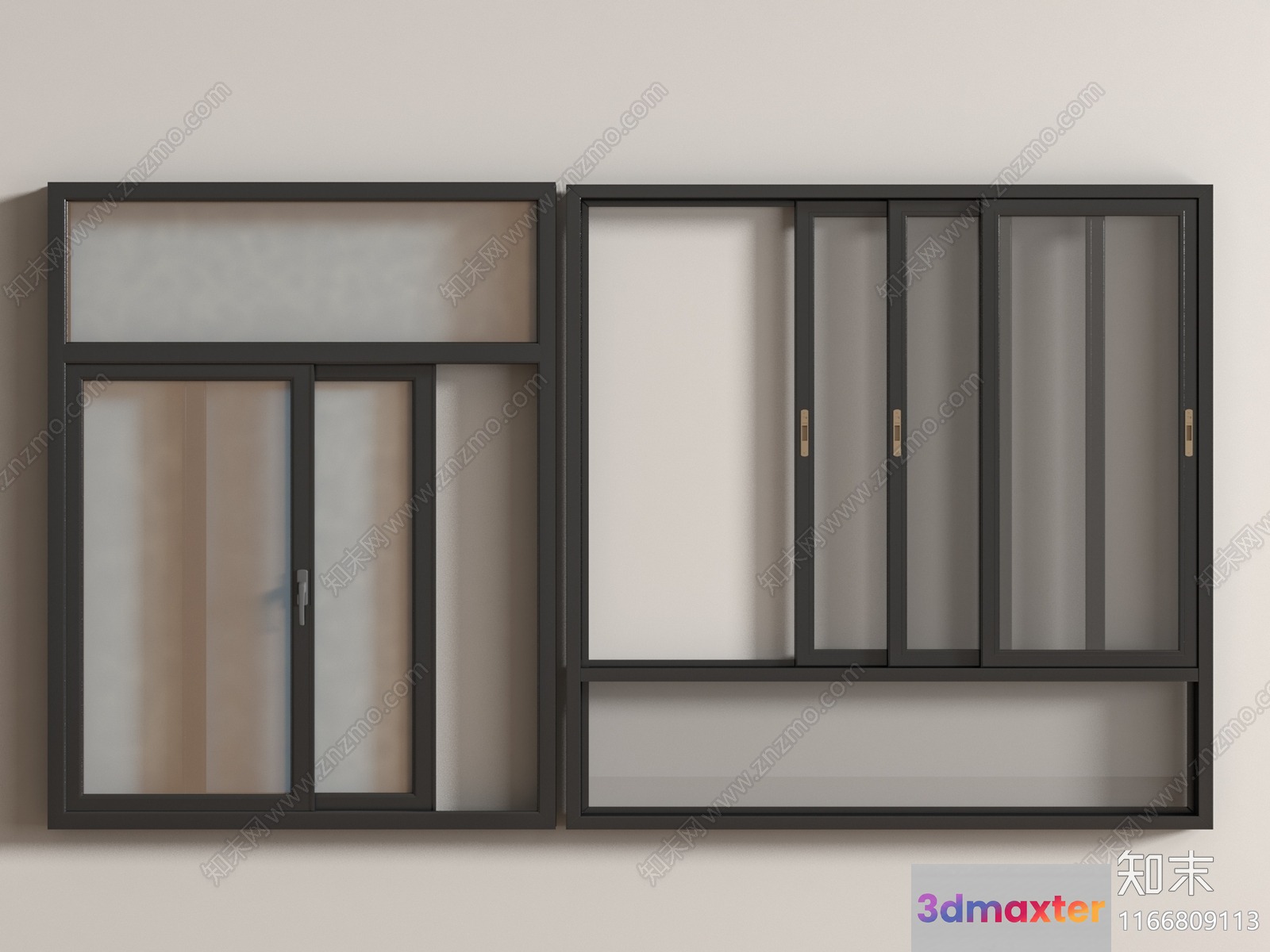 Modern Sliding Glass Door 3D Model - 4886 - VRAY Render