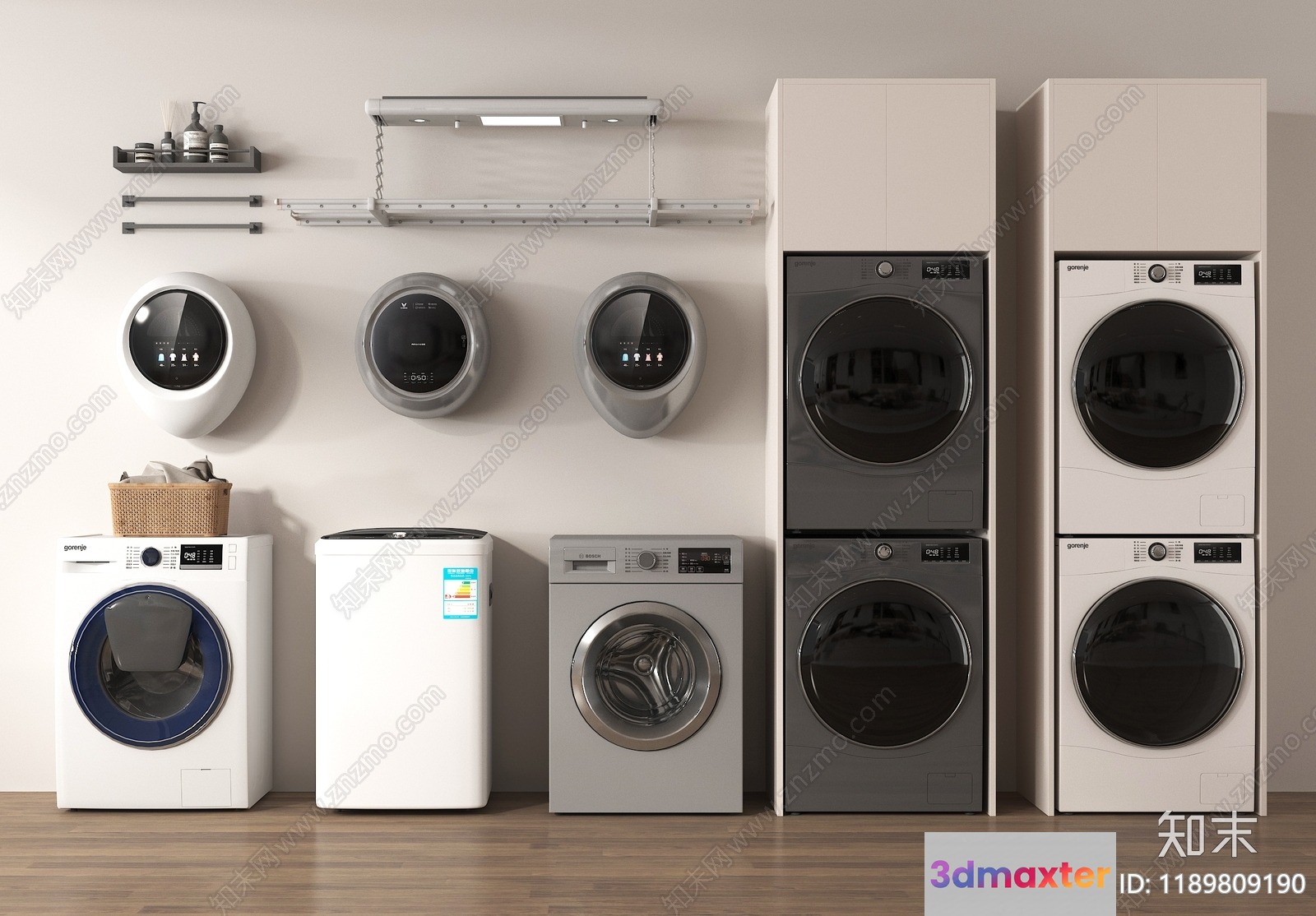 Modern Washing Machines 3D Model - 14455 - VRAY Render