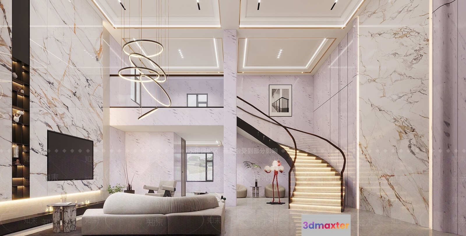 Modern Living Room 3D Model - 3489 - VRAY Render