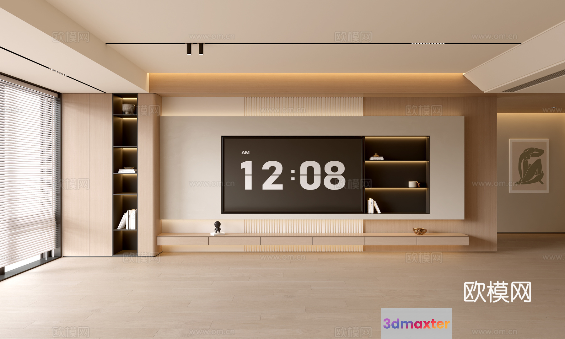 Modern Living Room 3D Model - 8134 - VRAY Render