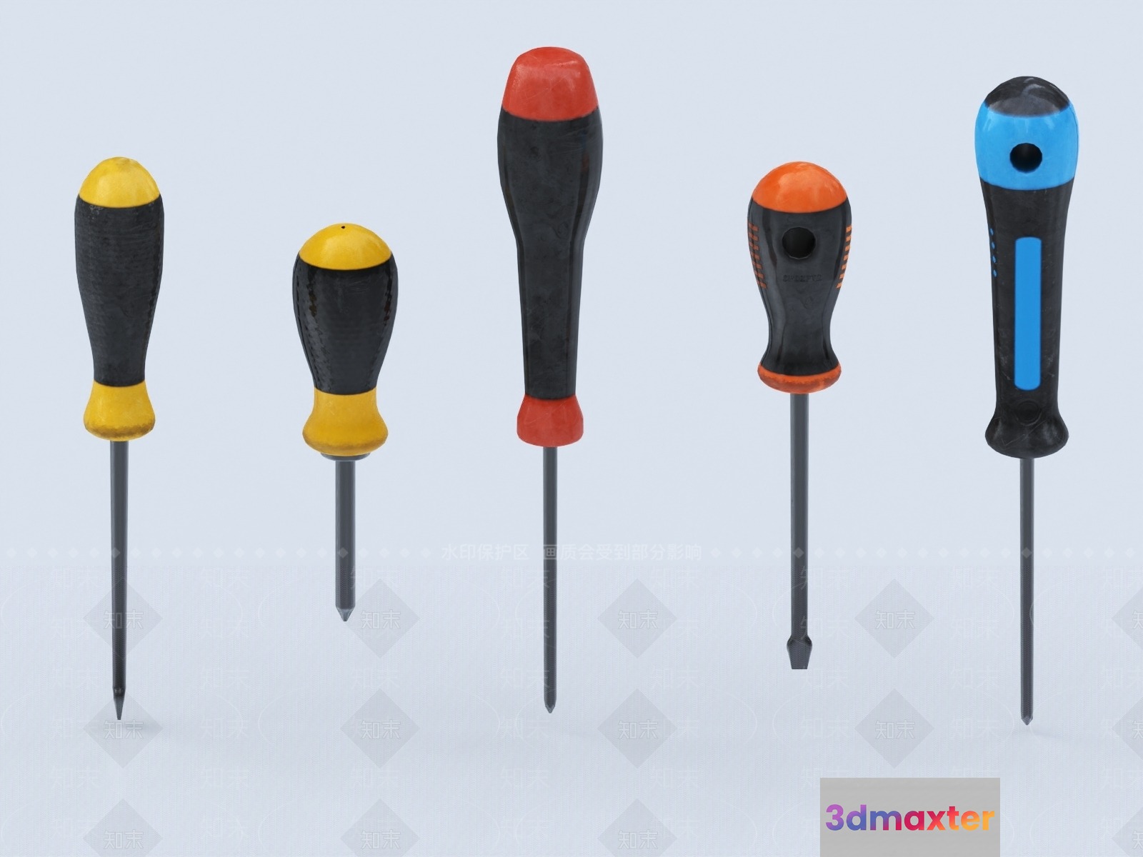 A Set Of Screwdrivers 3D Model - 10872 - VRAY Render