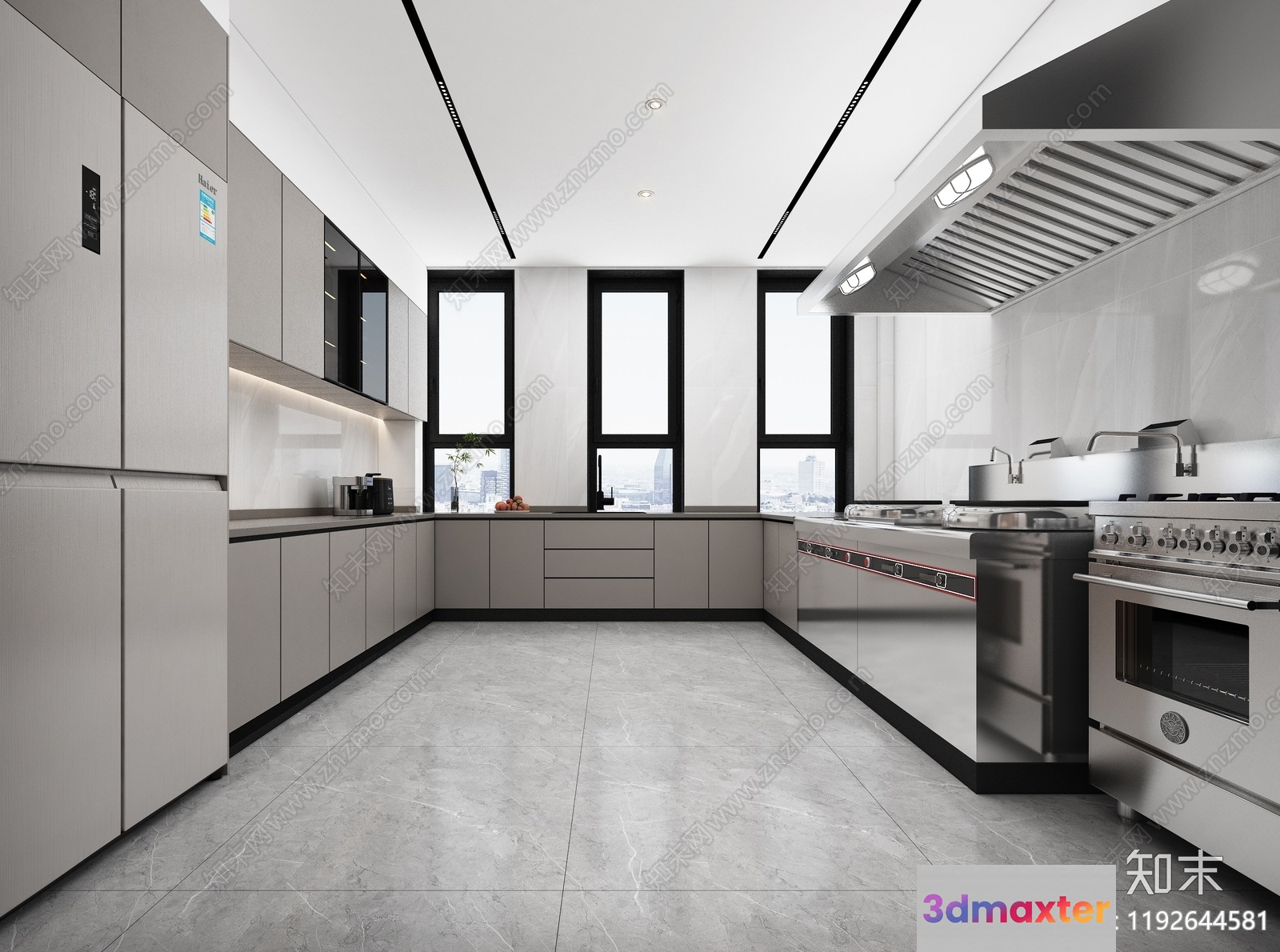 Modern Kitchen 3D Model - 1051 - VRAY Render