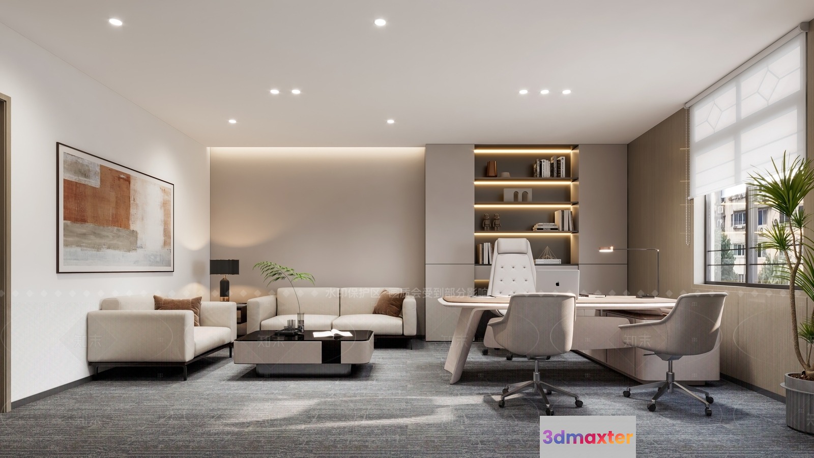 Modern Office Space 3D Model - 19469 - VRAY Render