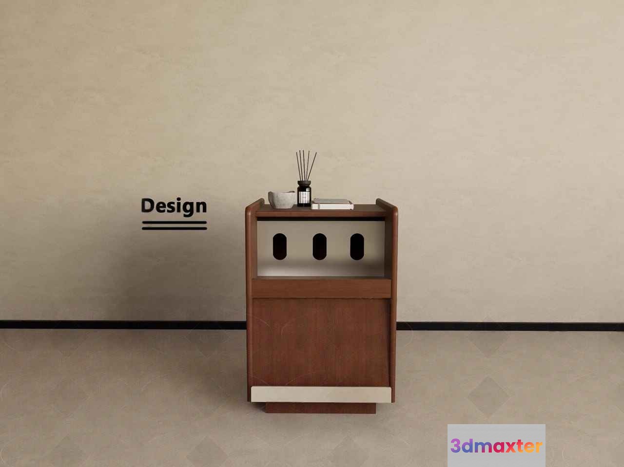 Minimalist Wooden Side Table 3D Model - 4381 - VRAY Render