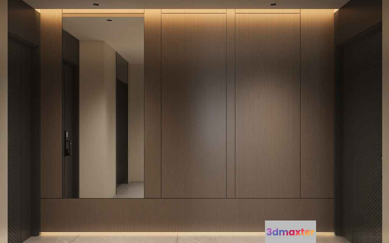 Modern Wood Paneling 3D Model - 20389 - VRAY Render