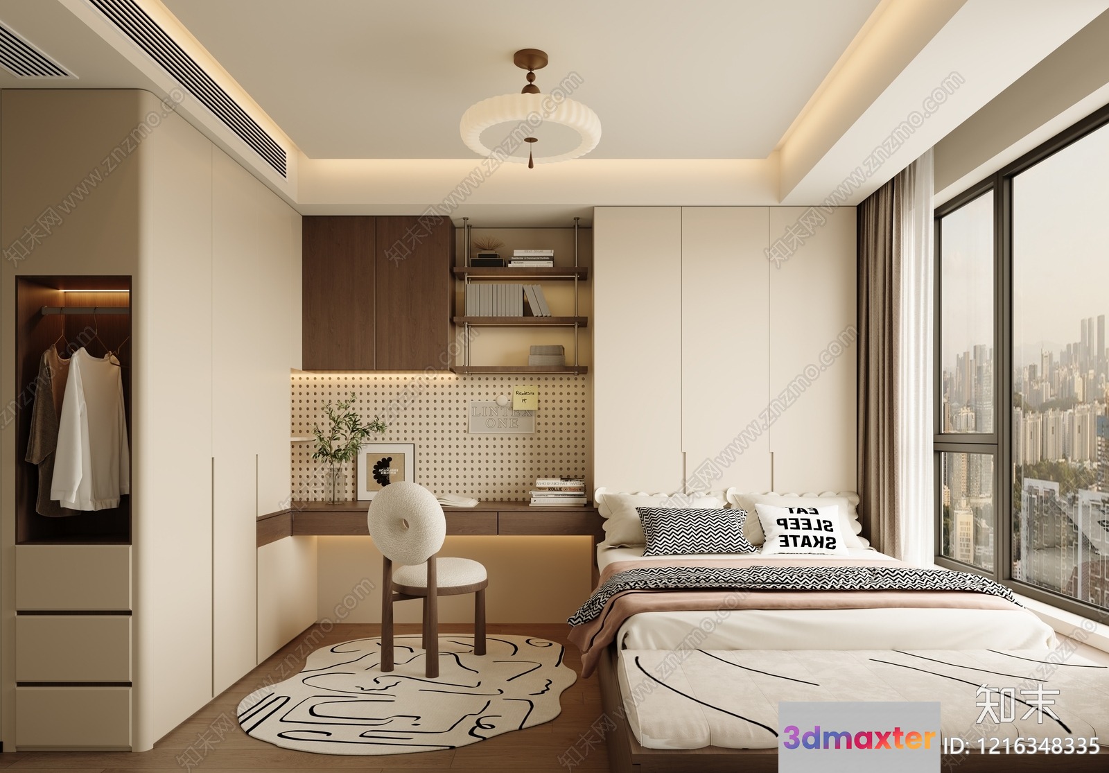 Cozy Modern Bedroom 3D Model - 18319 - VRAY Render