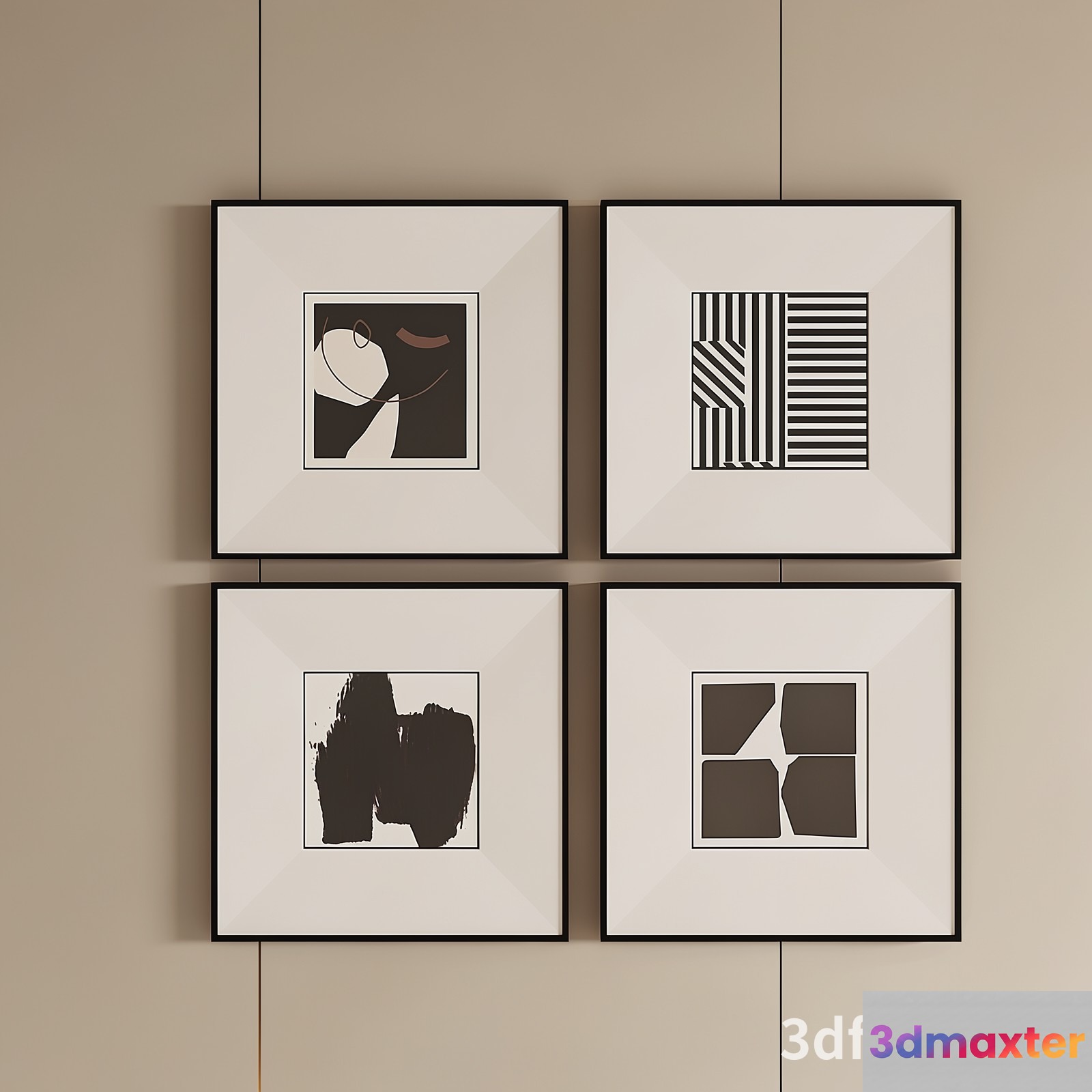 Modern Abstract Art 3D Model - 19901 - VRAY Render