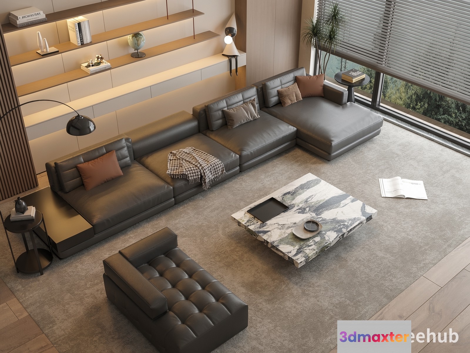 Modern Living Room 3D Model - 20222 - VRAY Render