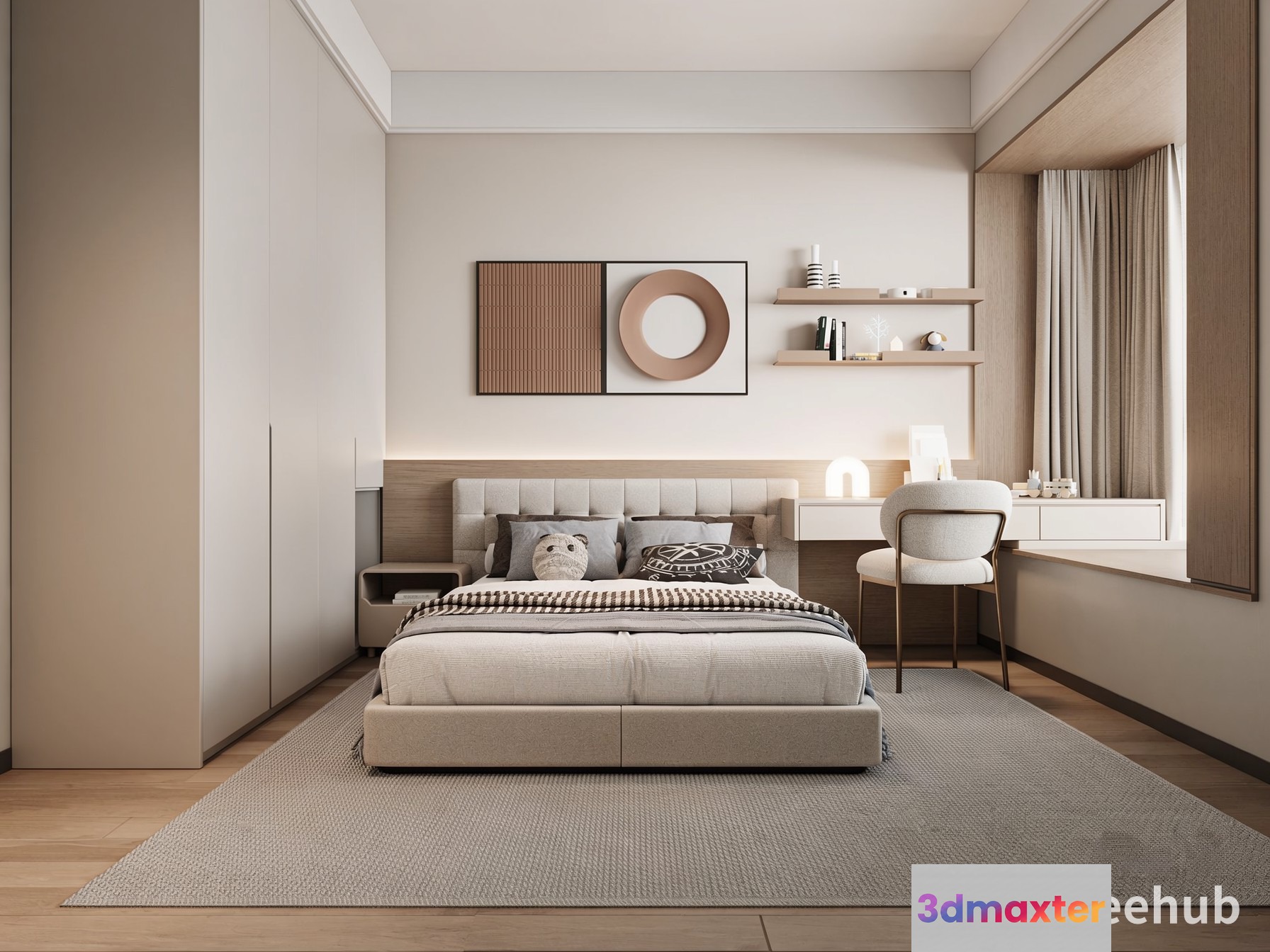 Modern Bedroom 3D Model - 18992 - VRAY Render