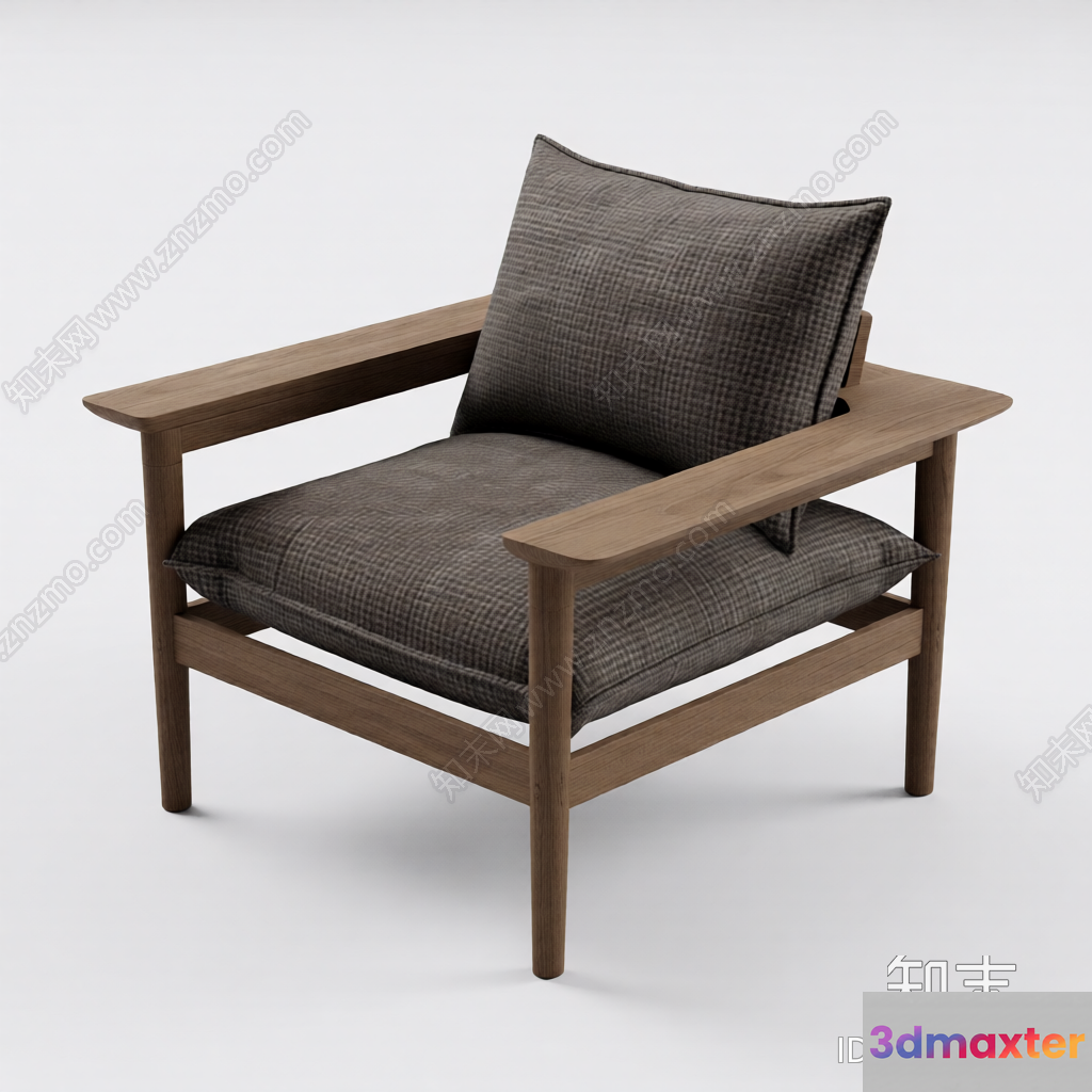 Wooden Armchair 3D Model - 8411 - VRAY Render