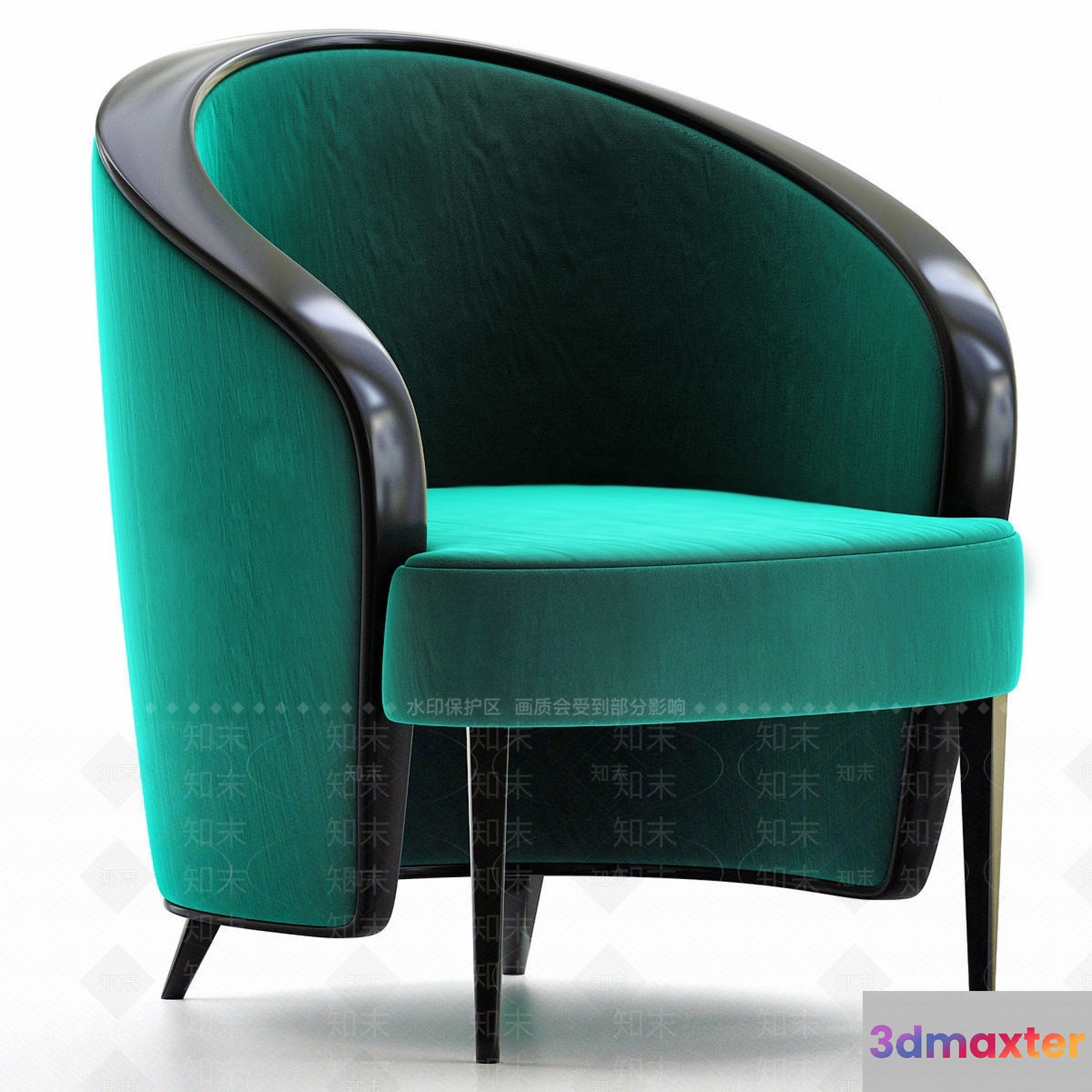 A Green Chair With A Black Frame 3D Model - 10987 - VRAY Render