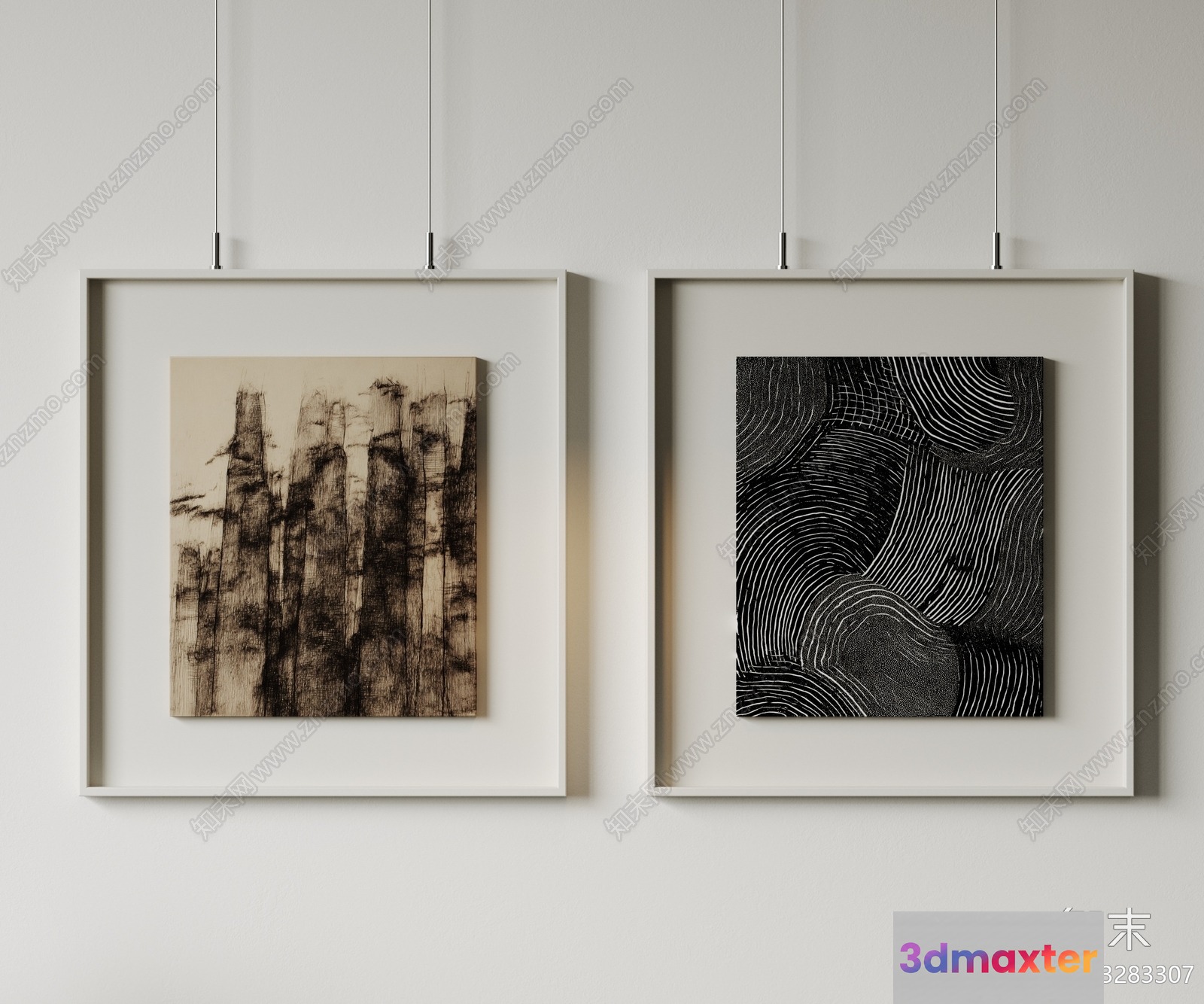 Abstract Art Prints 3D Model - 4460 - VRAY Render