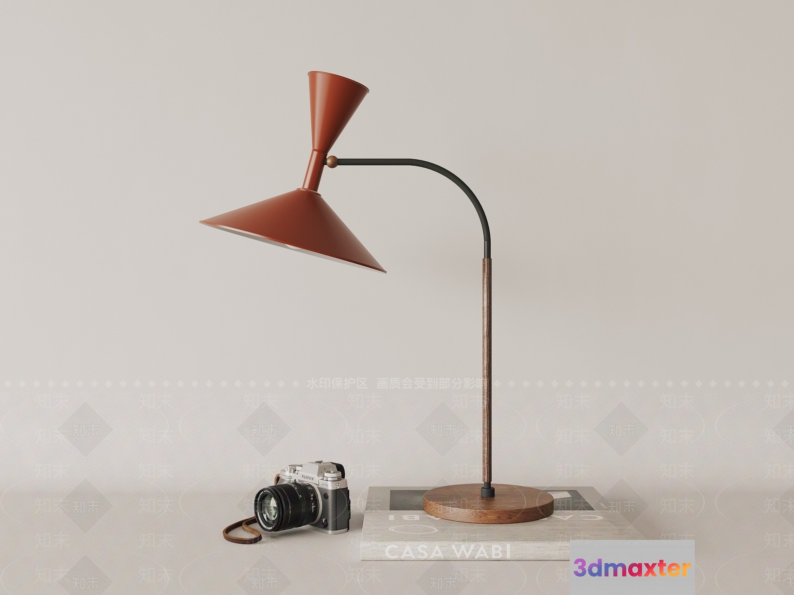 A Copper Desk Lamp 3D Model - 1123 - CORONA Render