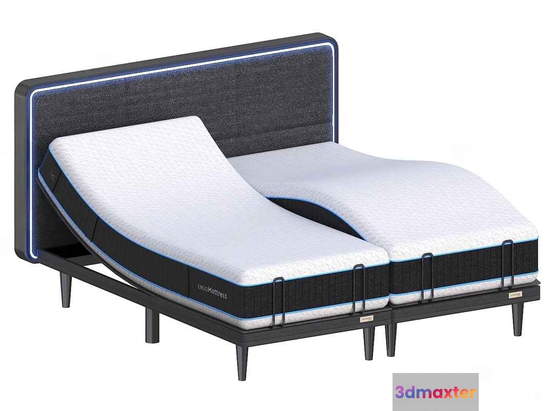 Adjustable Bed With A Mattress 3D Model - 5325 - VRAY Render