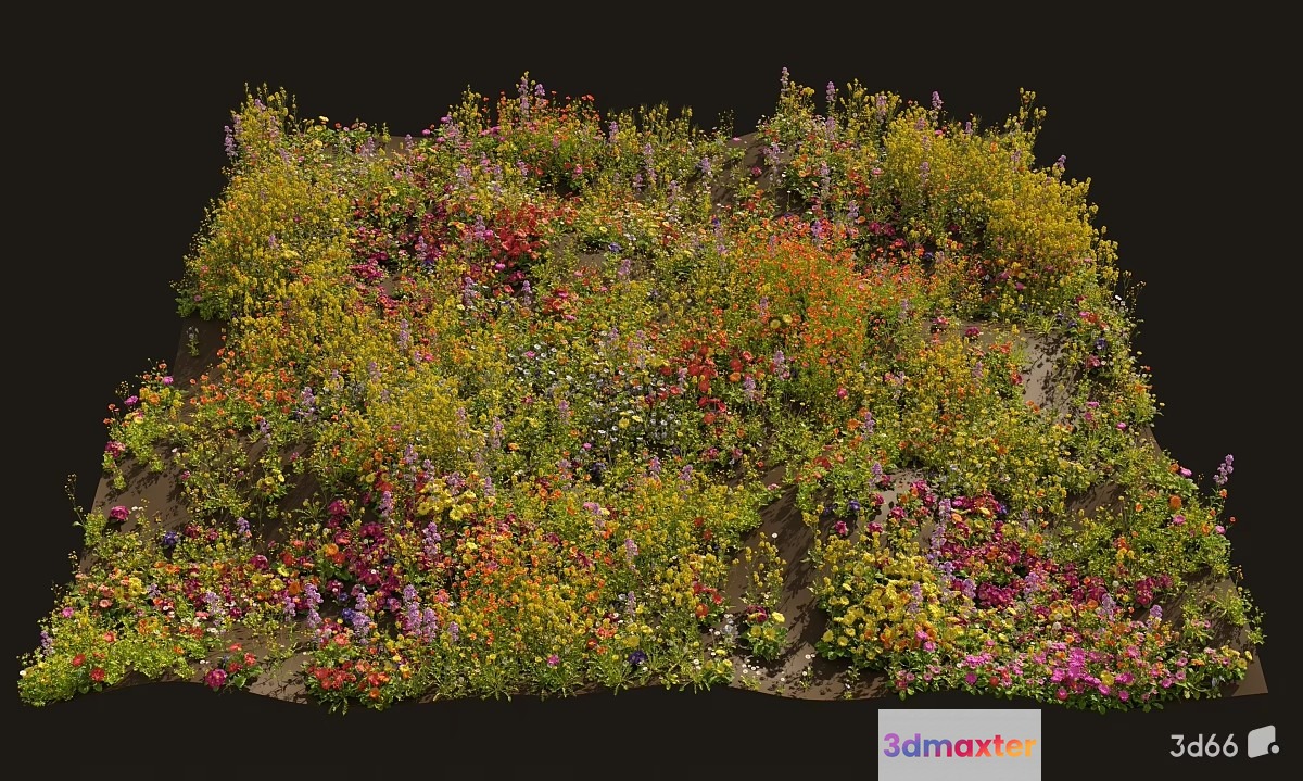 A Large Colorful Floral Arrangement 3D Model - 18837 - VRAY Render