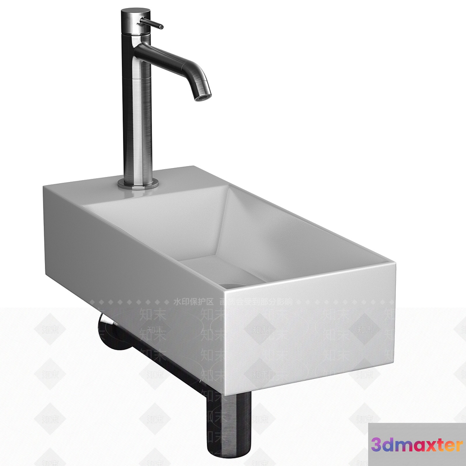 A Silver Sink 3D Model - 1307 - VRAY Render