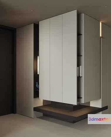 Modern White Wardrobe 3D Model - 1843 - VRAY Render