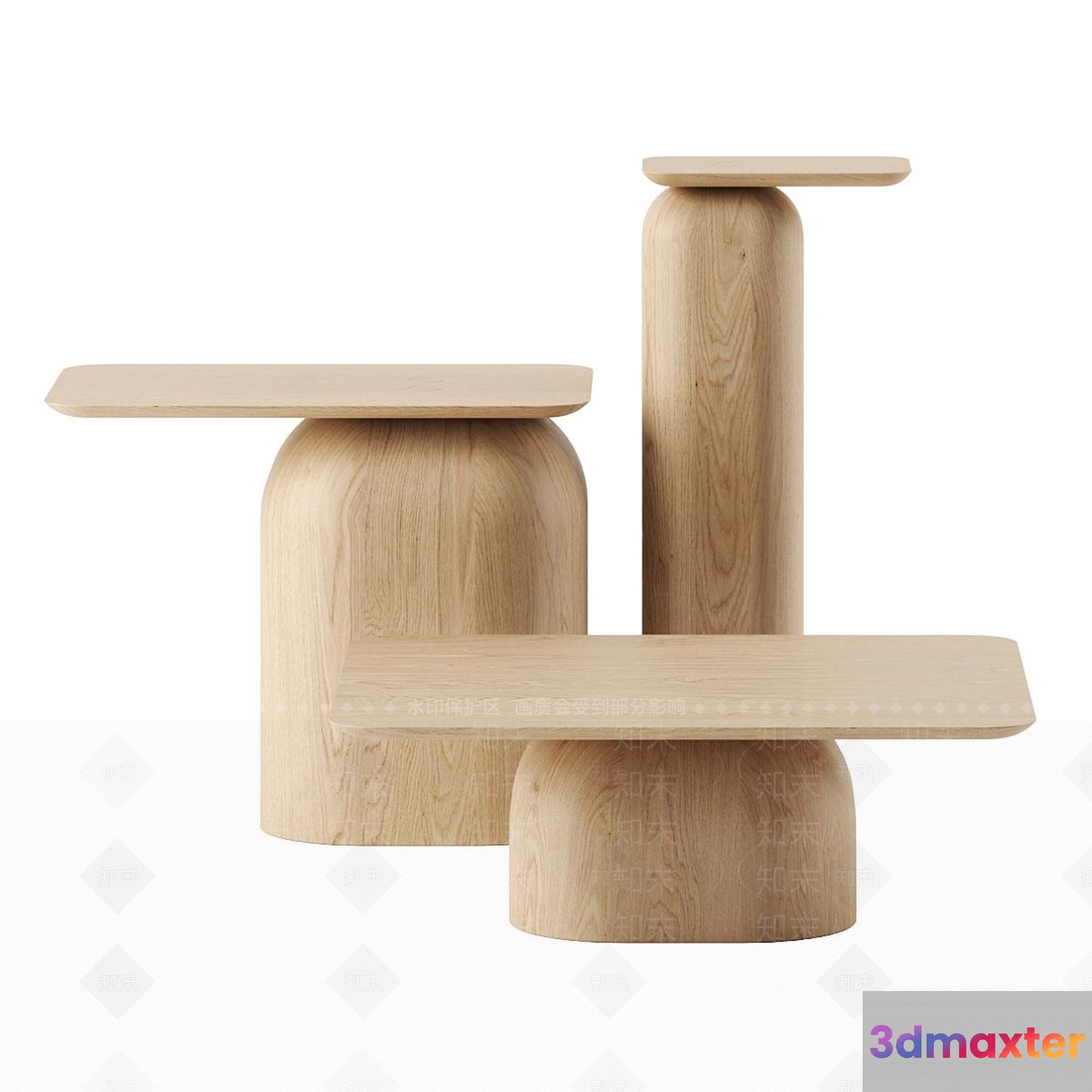 Wooden End Tables 3D Model - 578 - VRAY Render