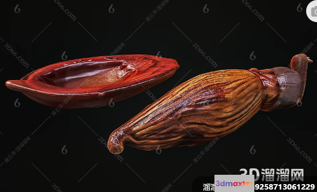 A 3D Rendering Of A Brown Elongated Object 3D Model - 12937 - VRAY Render