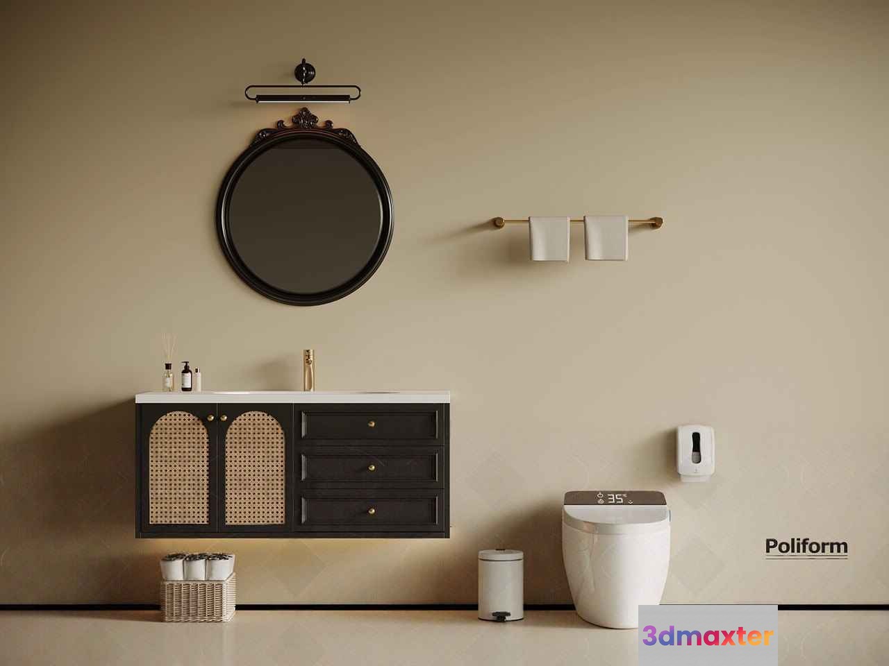 Modern Bathroom Decor 3D Model - 21378 - VRAY Render
