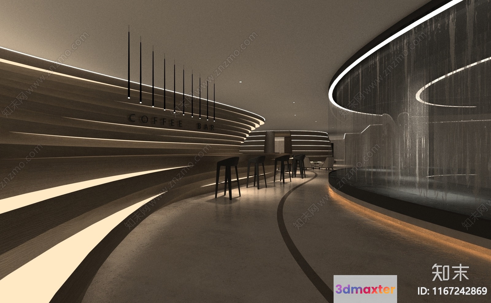 Modern Coffee Bar 3D Model - 1031 - VRAY Render