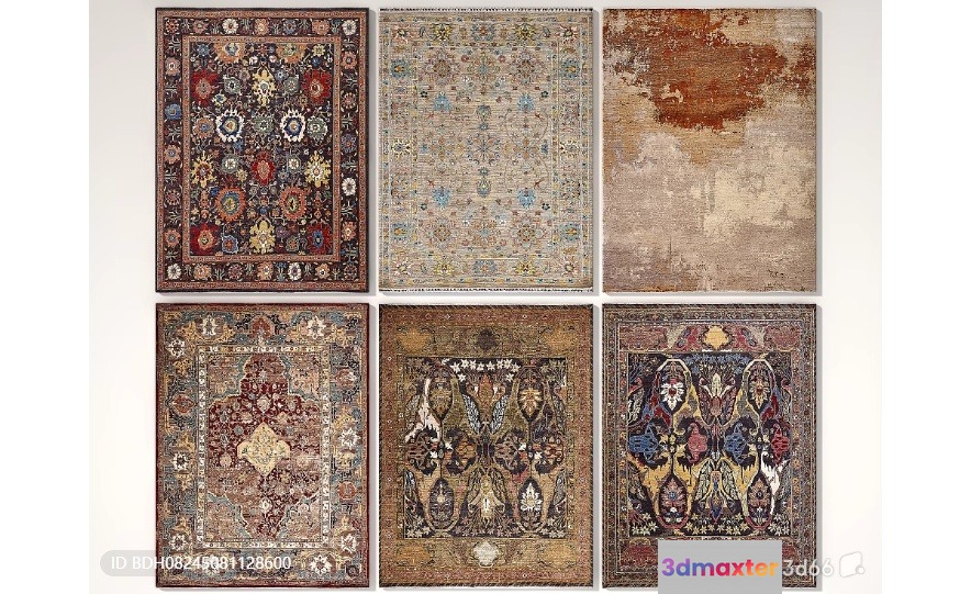 Vintage Patterned Rugs 3D Model - 694 - VRAY Render