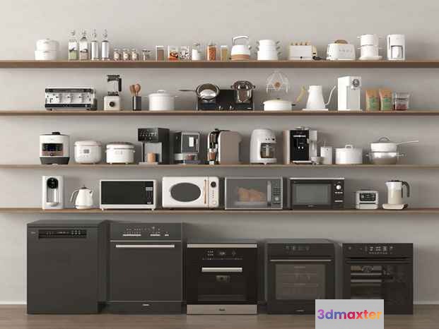 Modern Kitchen Appliances 3D Model - 8800 - VRAY Render