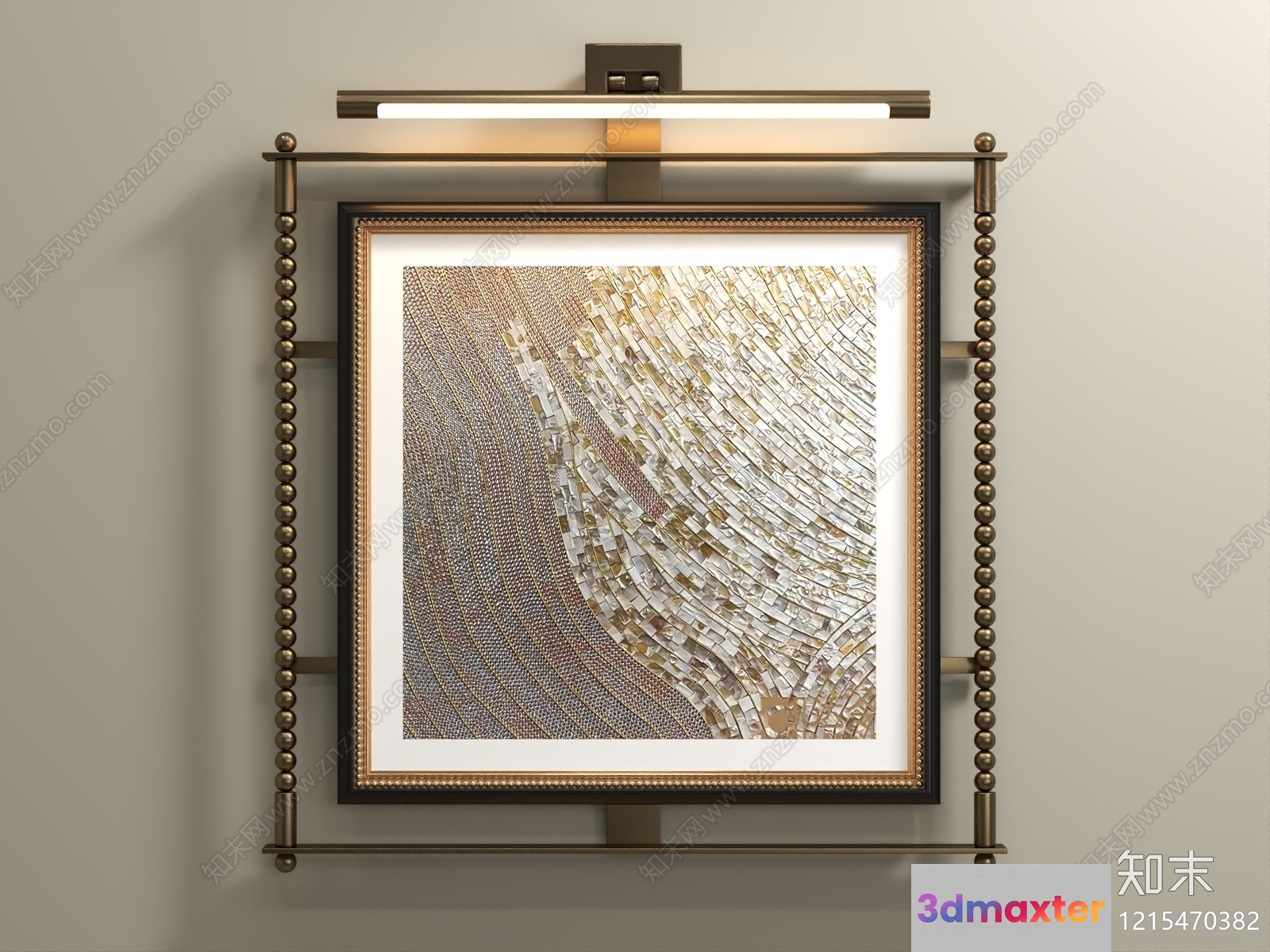 Gold Light Fixture 3D Model - 9911 - VRAY Render