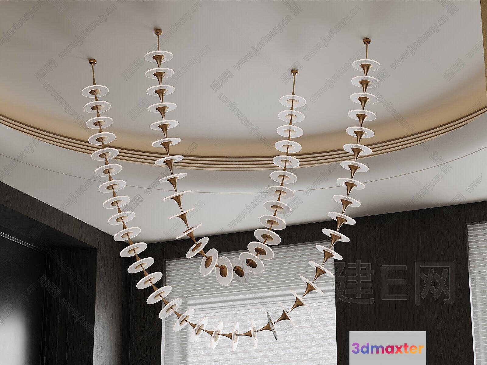 Gold Light Fixture 3D Model - 6979 - CORONA Render