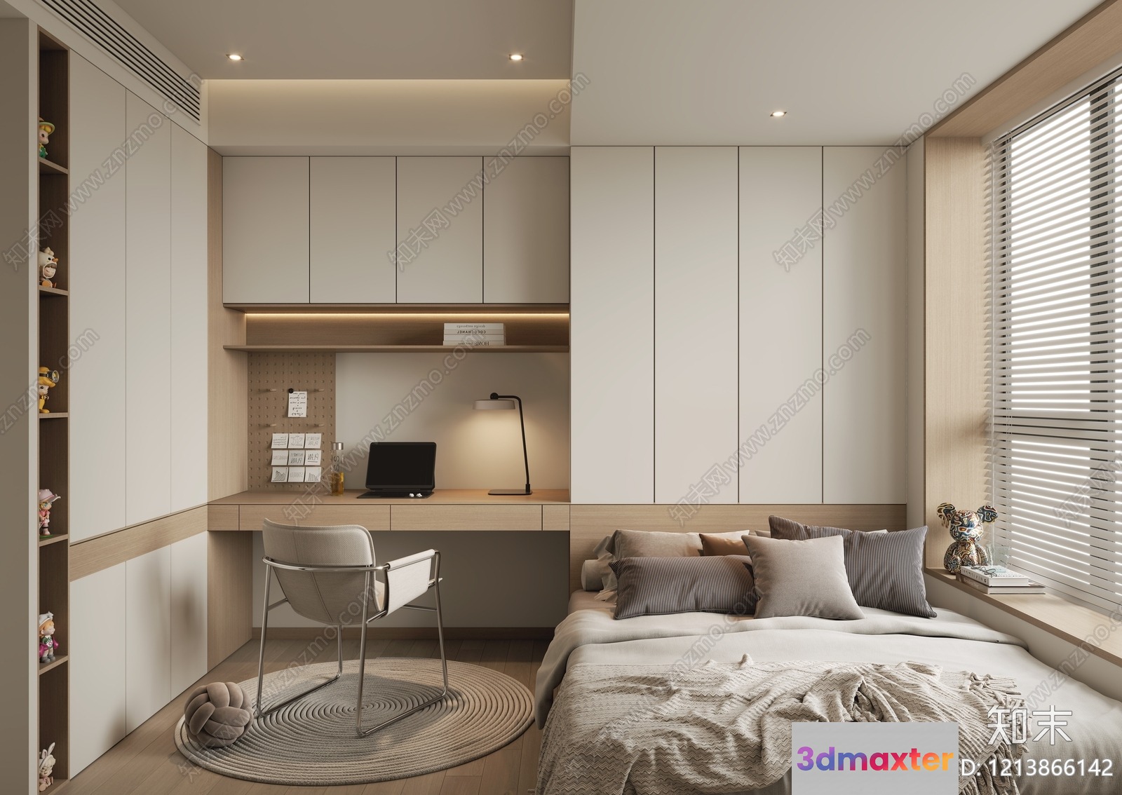 Cozy Bedroom 3D Model - 16684 - VRAY Render