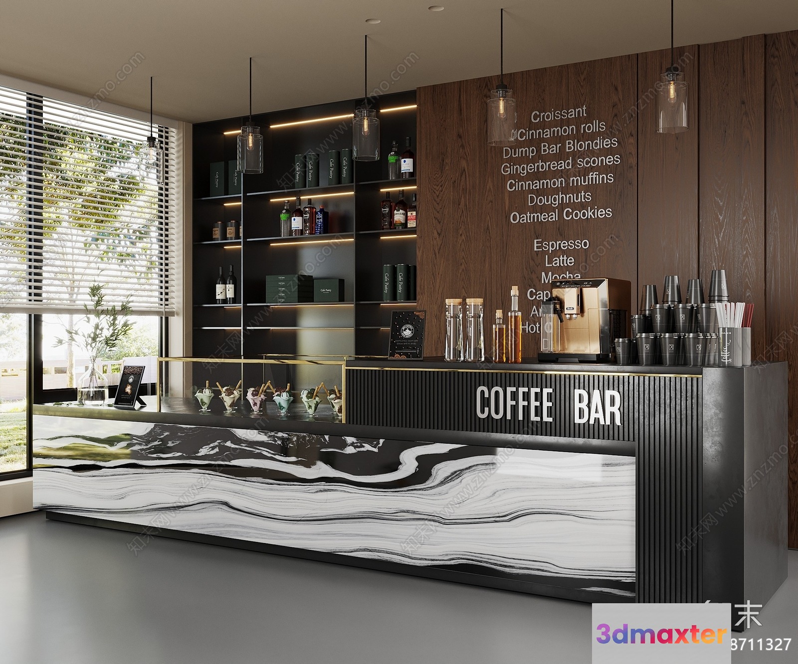 Modern Coffee Bar 3D Model - 4210 - CORONA Render
