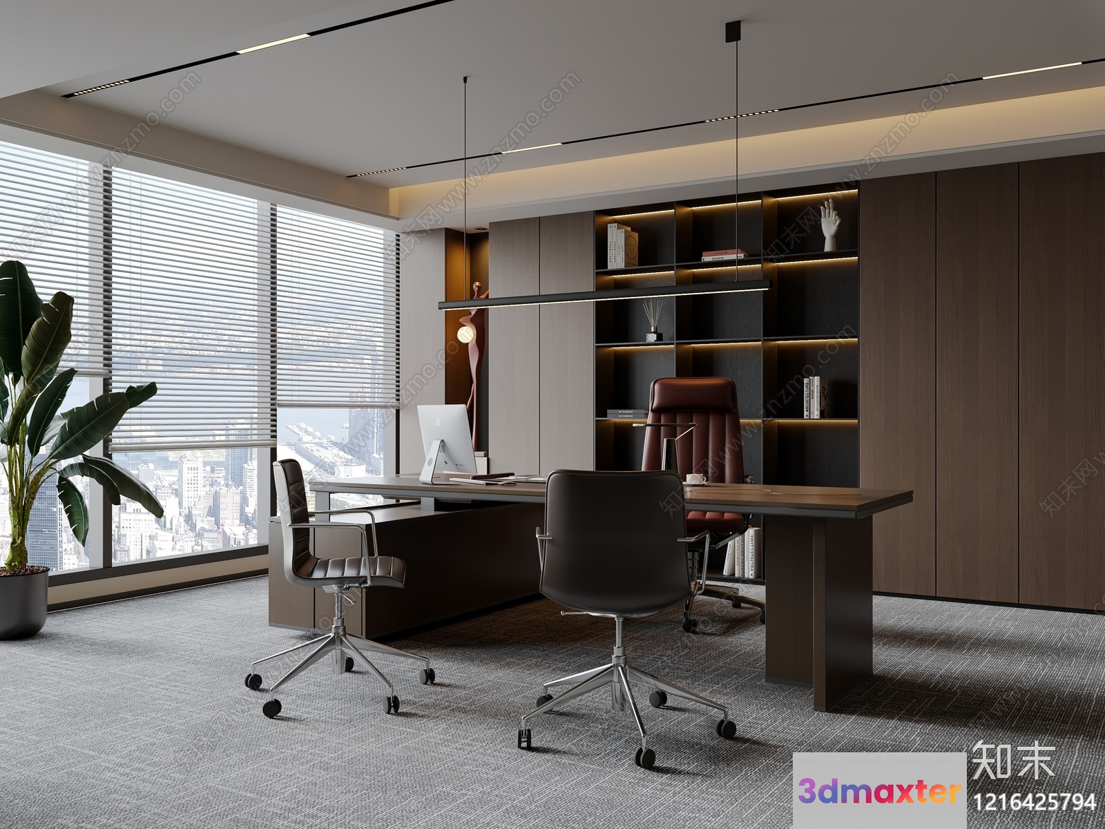 A Modern Office Space 3D Model - 14171 - VRAY Render