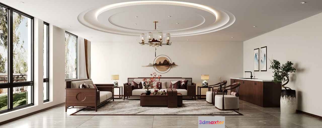 Modern Living Room 3D Model - 10906 - VRAY Render