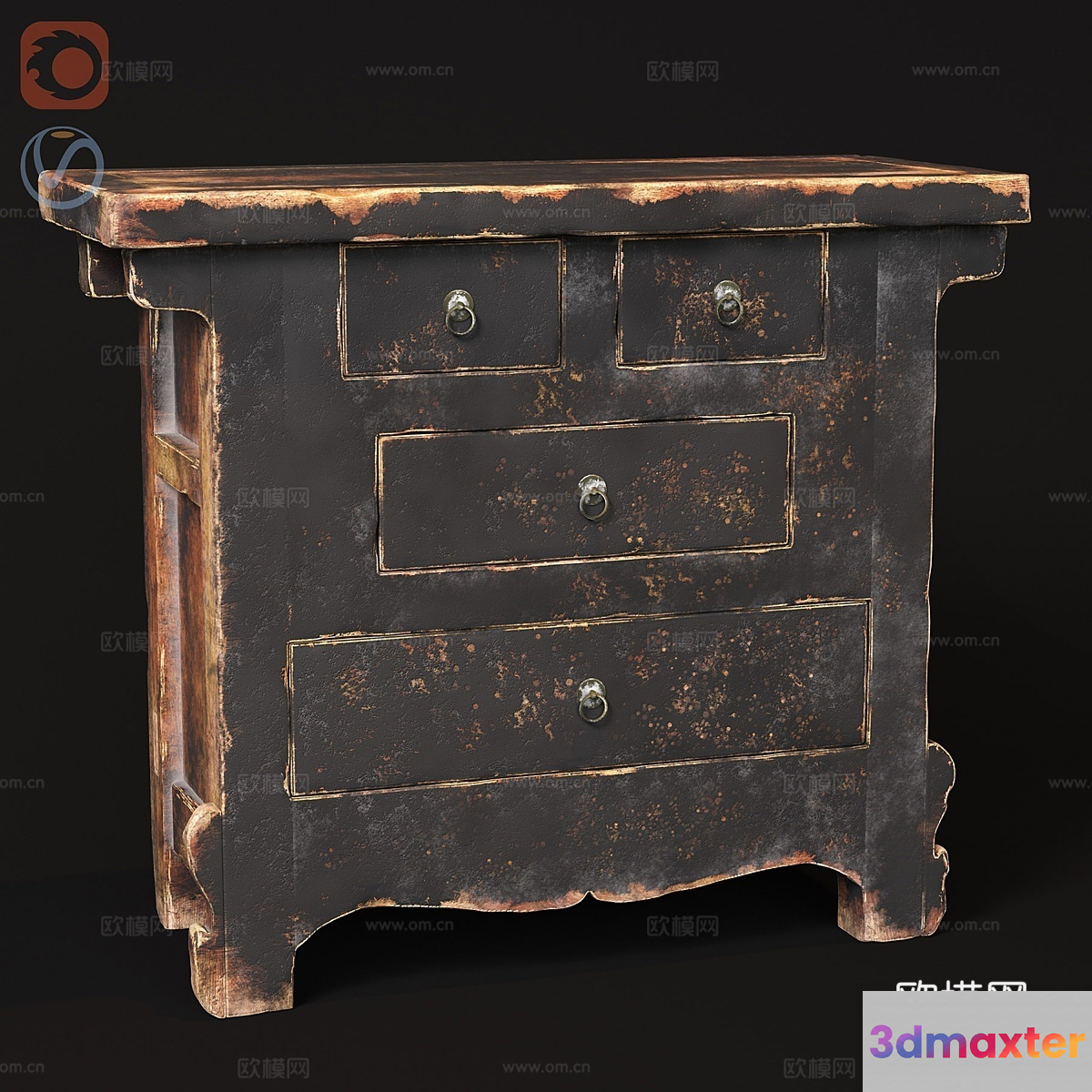 Old Wooden Dresser 3D Model - 14002 - VRAY Render