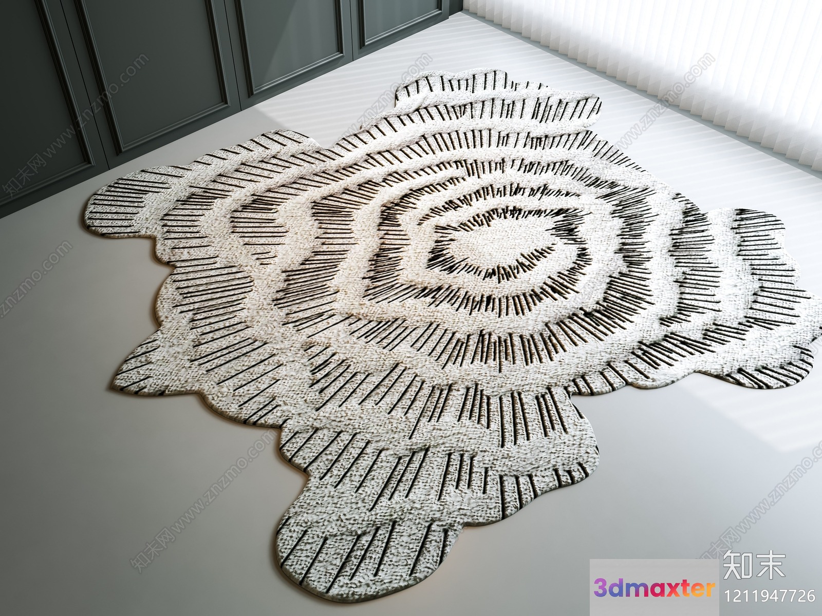 Modern White Rug 3D Model - 3580 - VRAY Render
