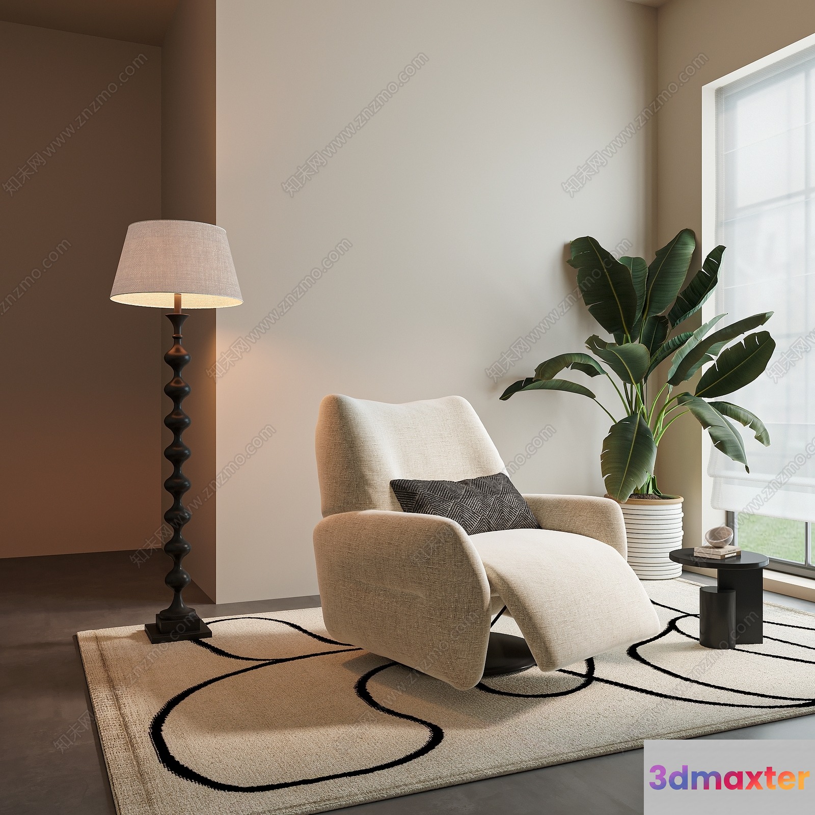 Modern Living Room 3D Model - 16996 - VRAY Render