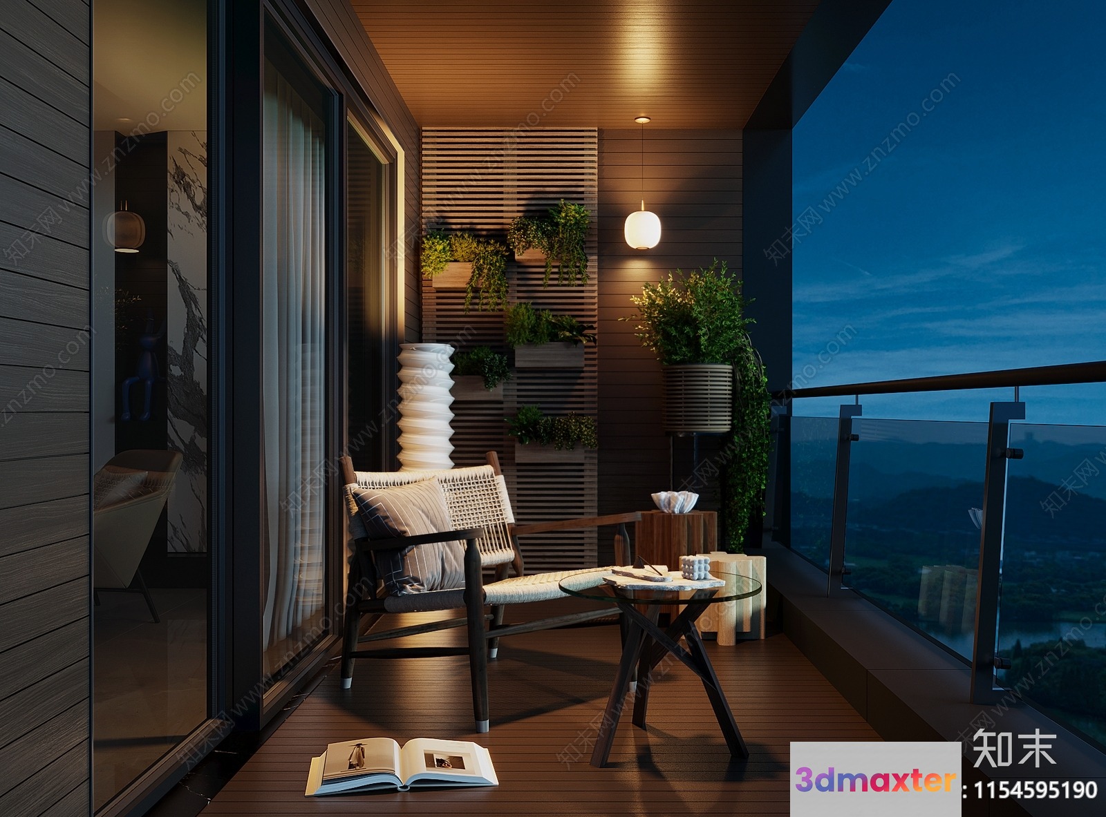 Cozy Balcony With A View 3D Model - 21814 - CORONA Render