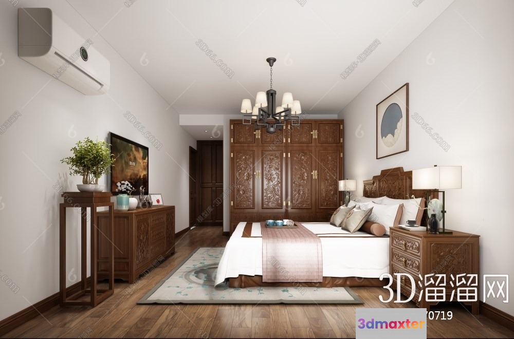 Cozy Bedroom 3D Model - 11977 - VRAY Render