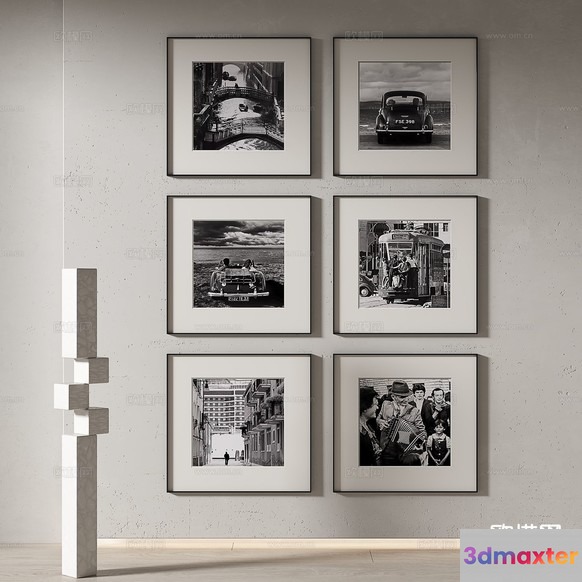 Black And White Photographs 3D Model - 6452 - VRAY Render