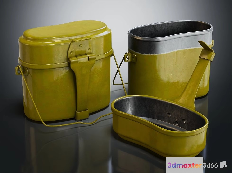 A Set Of Green Metal Containers 3D Model - 19449 - VRAY Render