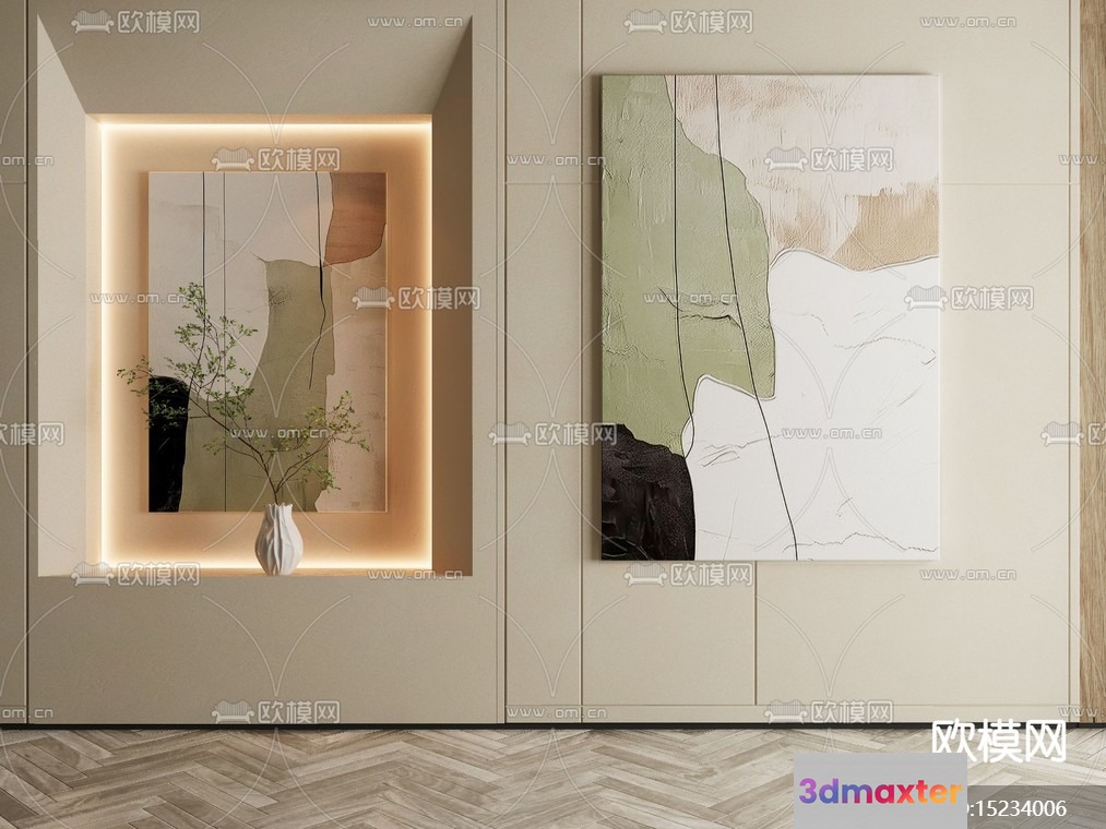 Modern Minimalist Wall Art 3D Model - 15706 - VRAY Render
